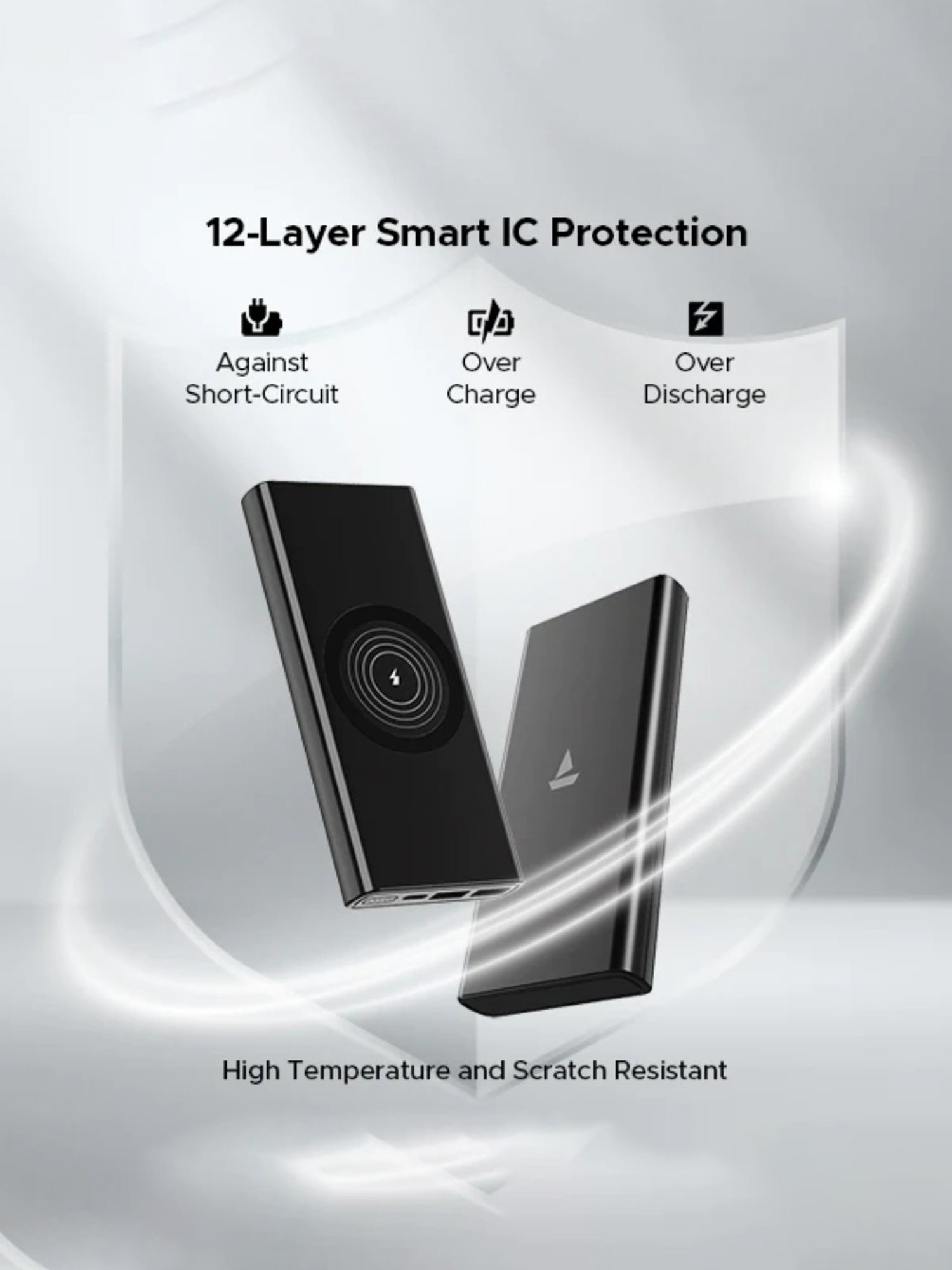 Boat EnergyShroom PB310 10000mAh Wireless Pro Powerbank with 15W Wireless Charging (Black)