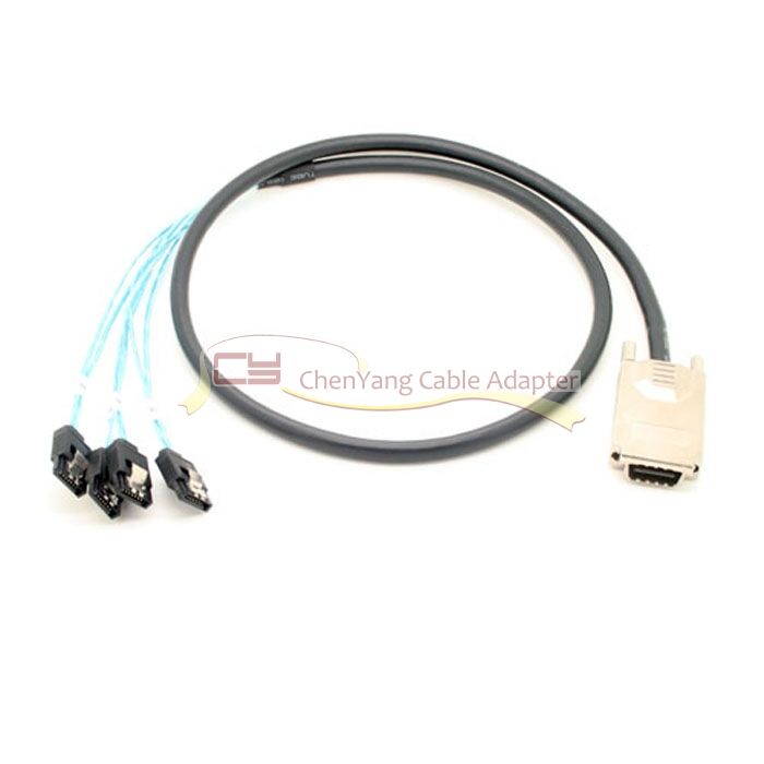 Weastlinks SFF-8470 infiniband SAS Host to 4 SATA Hard Disk Target Fanout Cable 1 m