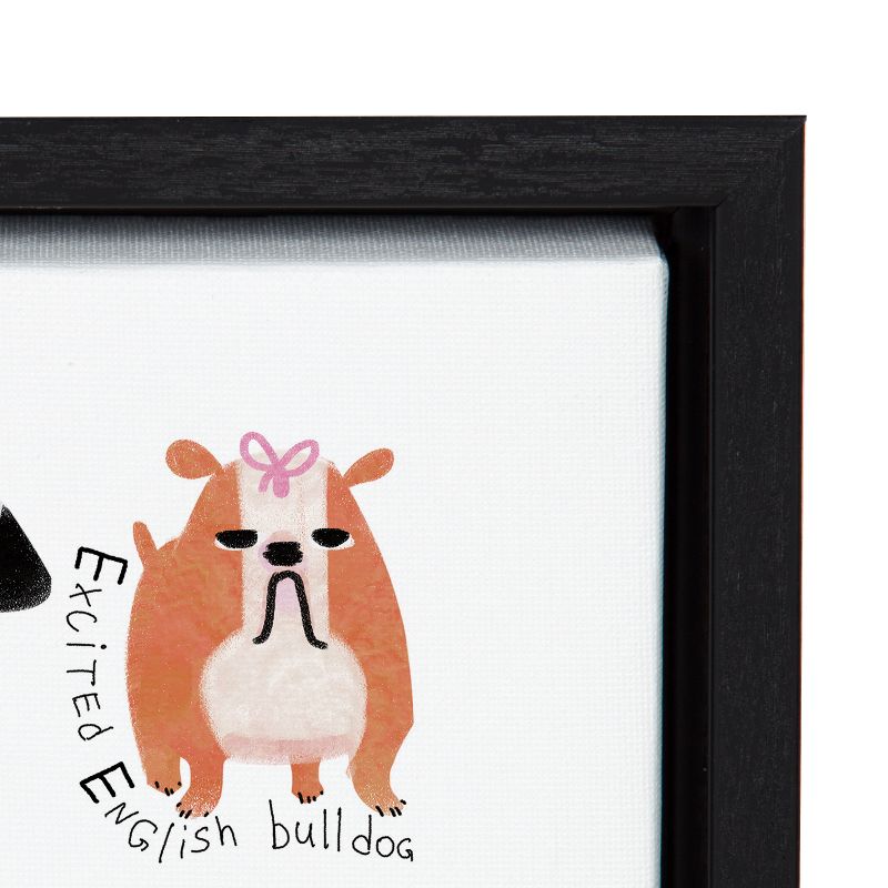 18" x 24" Sylvie Dog Alphabet Framed Canvas by Lida Larina Black - Kate and Laurel