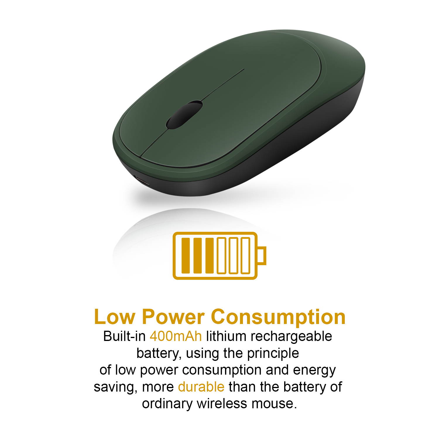 INMISS 2.4G Rechargeable Wireless Mouse with USB Receiver, Portable Ultra-Thin Noiseless Mouse for Notebook, PC, Laptop, Computer, MacBook