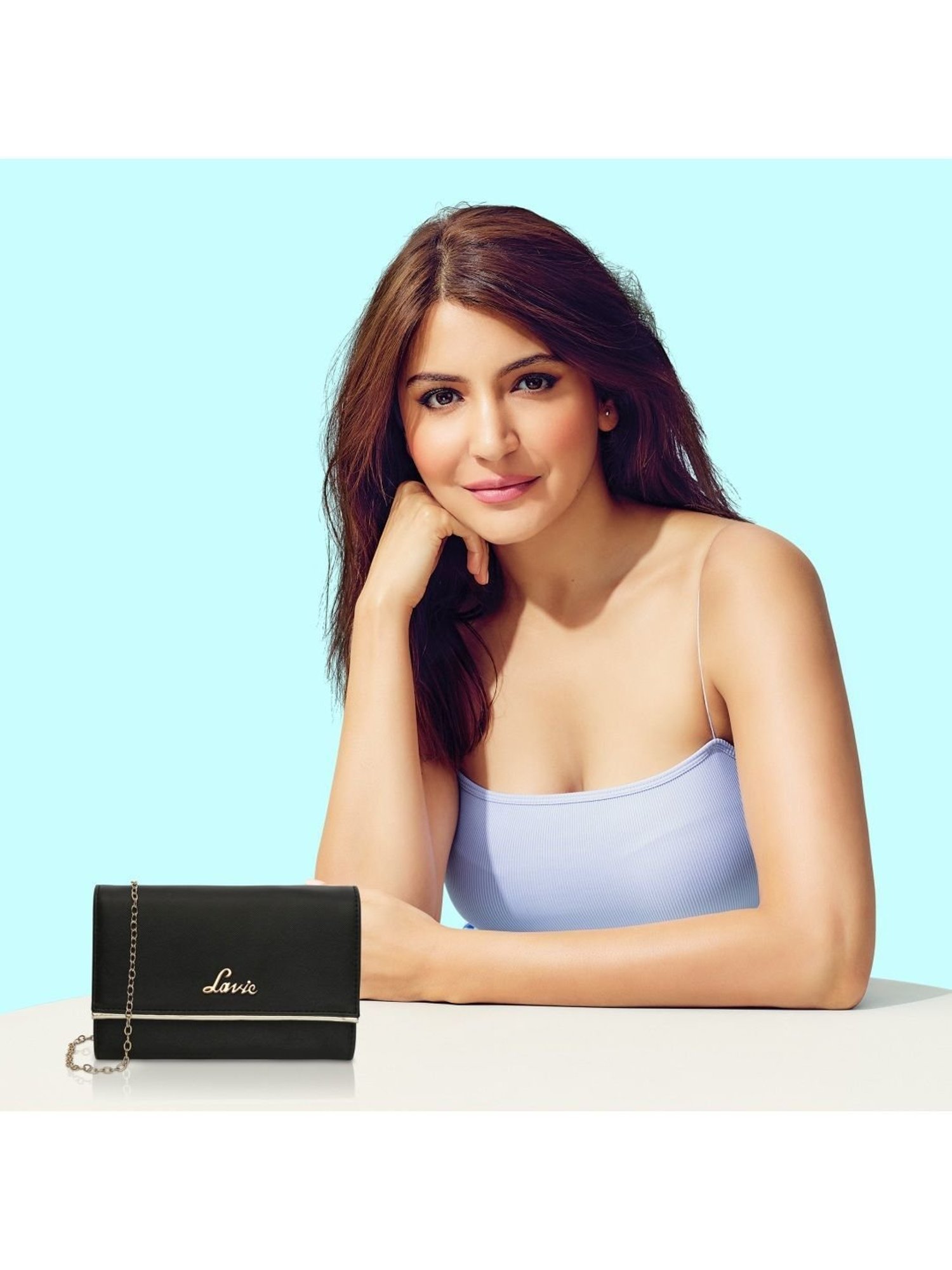 Lavie Ava Black Small Fold Over Clutch