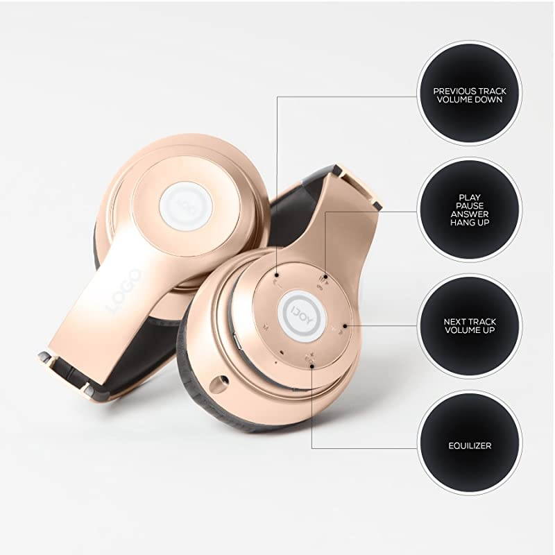 Matte Rechargeable Wireless Bluetooth Foldable Over Ear Headphones with Mic (RGD)