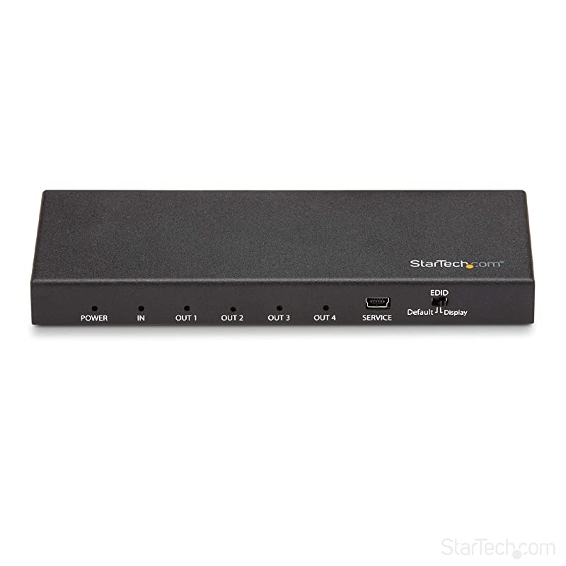 com HDMI Splitter - 4-Port - 4K 60Hz - HDMI Splitter 1 In 4 Out - 4 Way HDMI Splitter - HDMI Port Splitter (ST124HD202) , Black