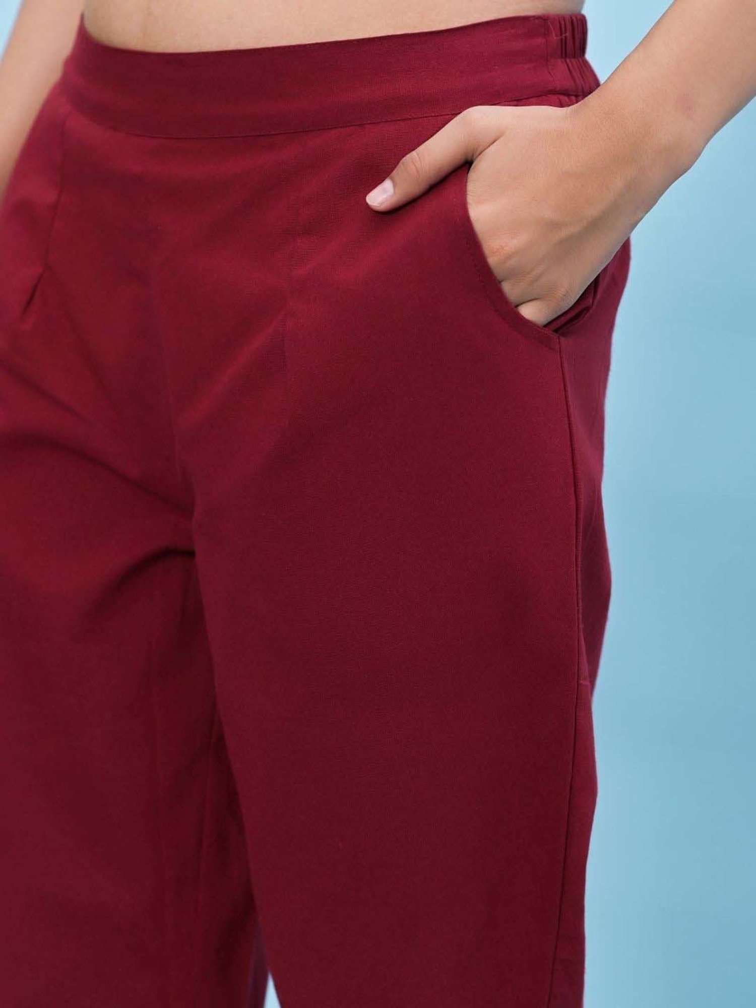 Juniper Maroon Cotton Pants
