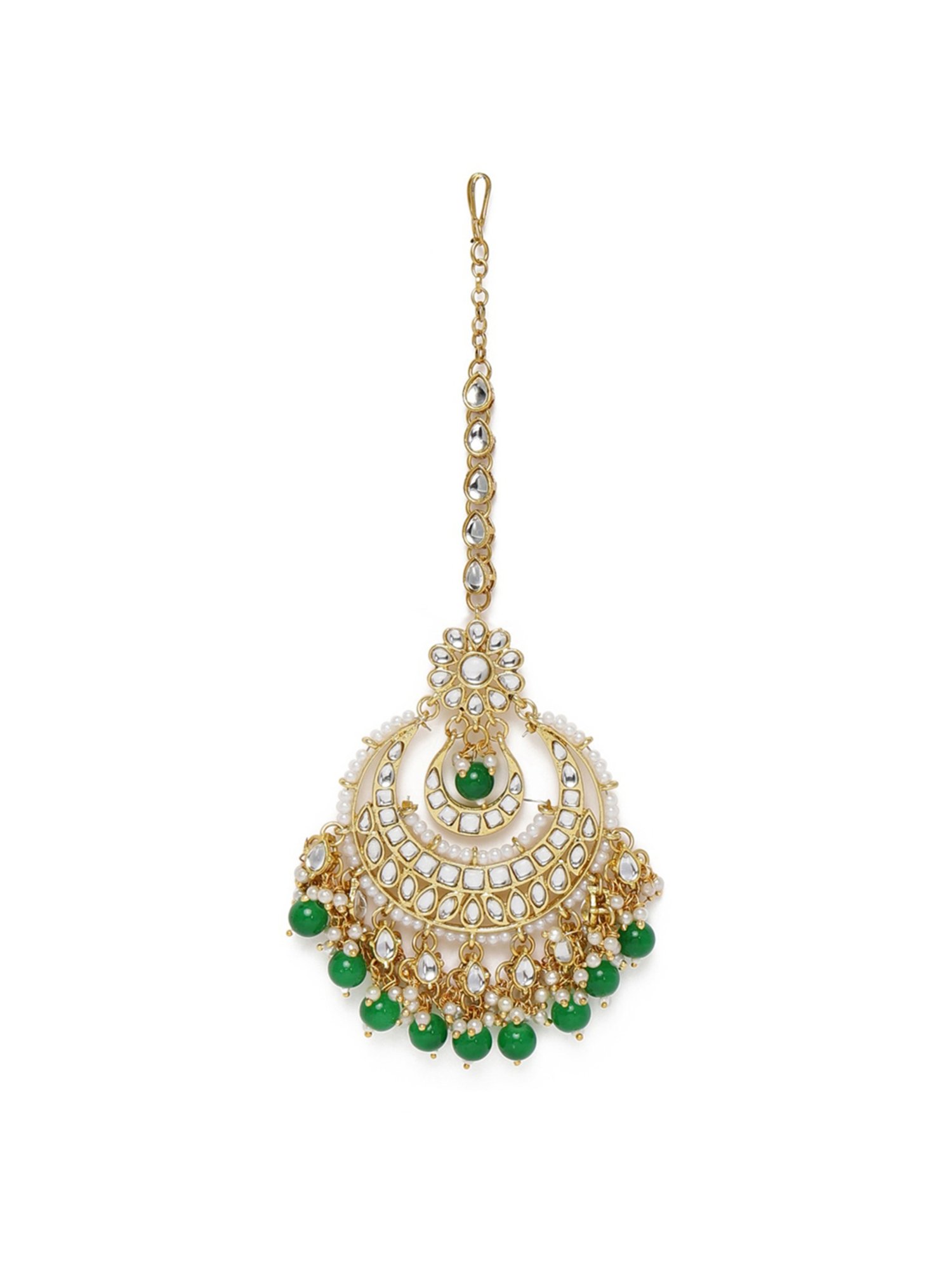 Zaveri Pearls Combo Of 3 Gold Tone Kundan Maangtikka-ZPFK13097