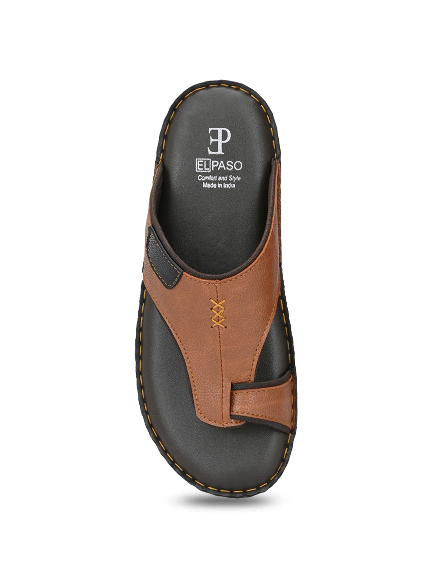 El Paso Men's Tan Toe Ring Sandals