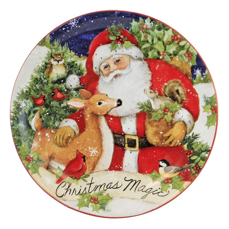Tabletop 9.0" Magic Christmas Santa Dessert Plates Holiday Certified International  -  Dining Plates
