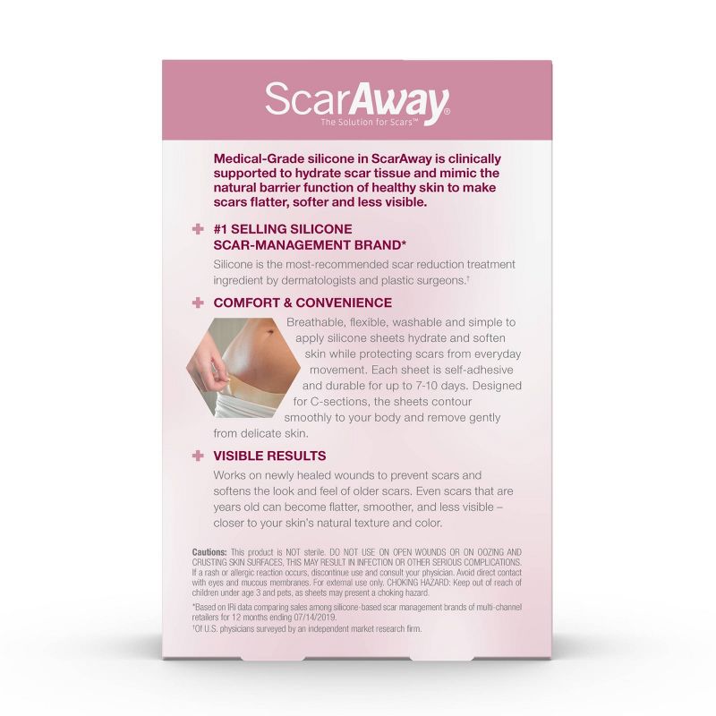ScarAway Scar Treatment Silicone Sheet 1.5x7 - 4ct