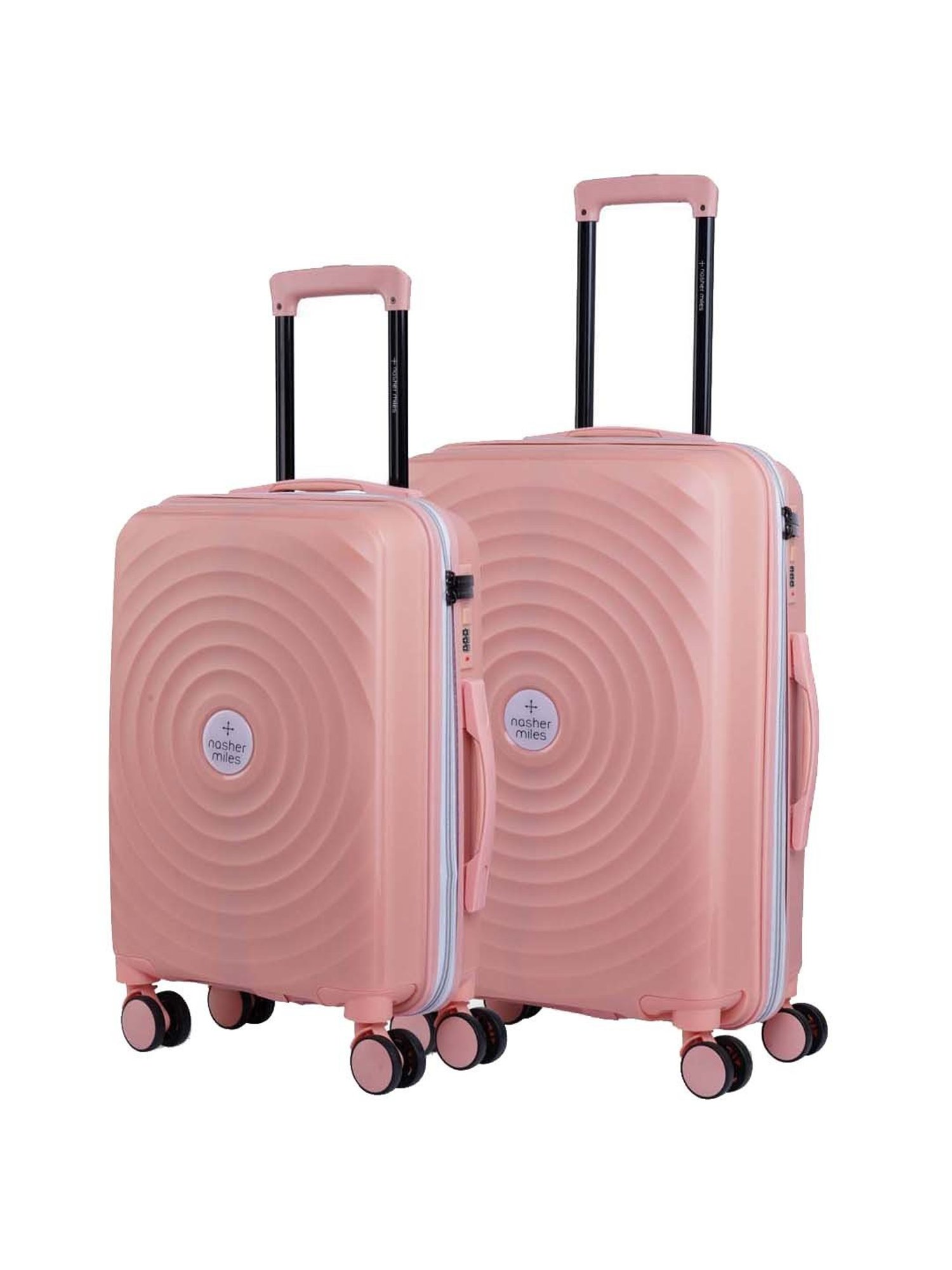 Nasher Miles Goa Hard-sided Polypropylene Luggage Set of 2 Peach Trolley Bags (55 & 65 Cm)