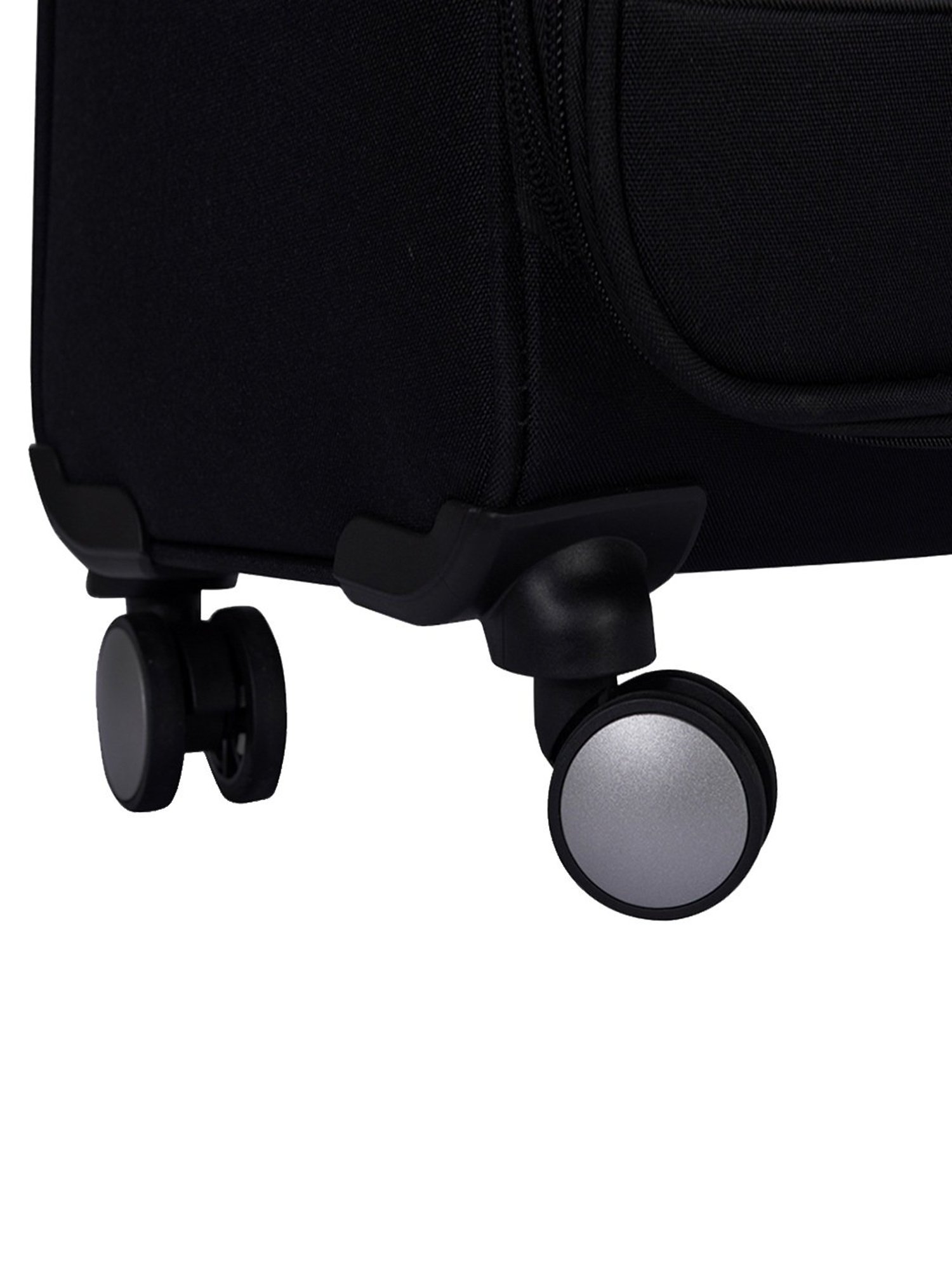 Carriall Eternal Black 4 Wheels Large Soft Cabin Trolley - 46 cm