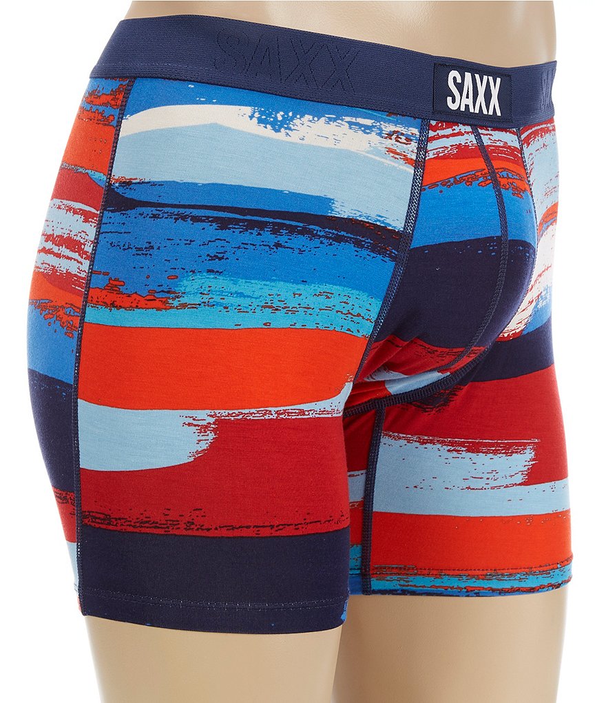 Saxx Vibe Blue Paint Can Stripe Boxer Briefs
