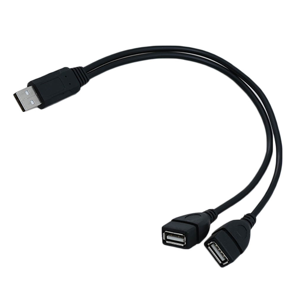 1PC USB 2.0 A Male To 2 Dual Female Jack Y Splitter Hub Power Data Cable Adapter Computer Cables Connectors Laptop PC Smartphone