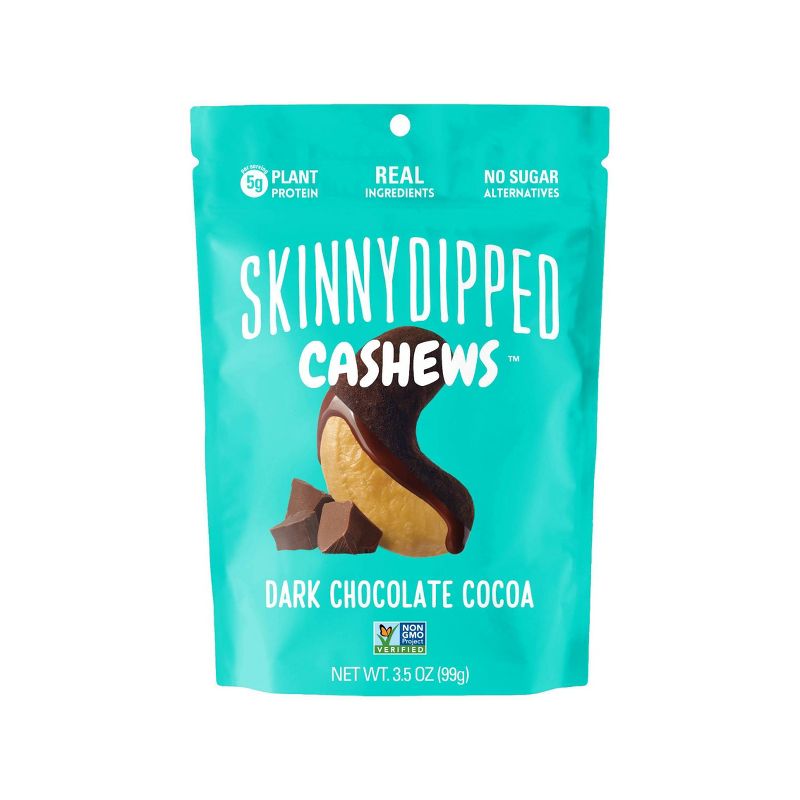 SkinnyDipped Dark Chocolate Cocoa Cashews - 3.5oz