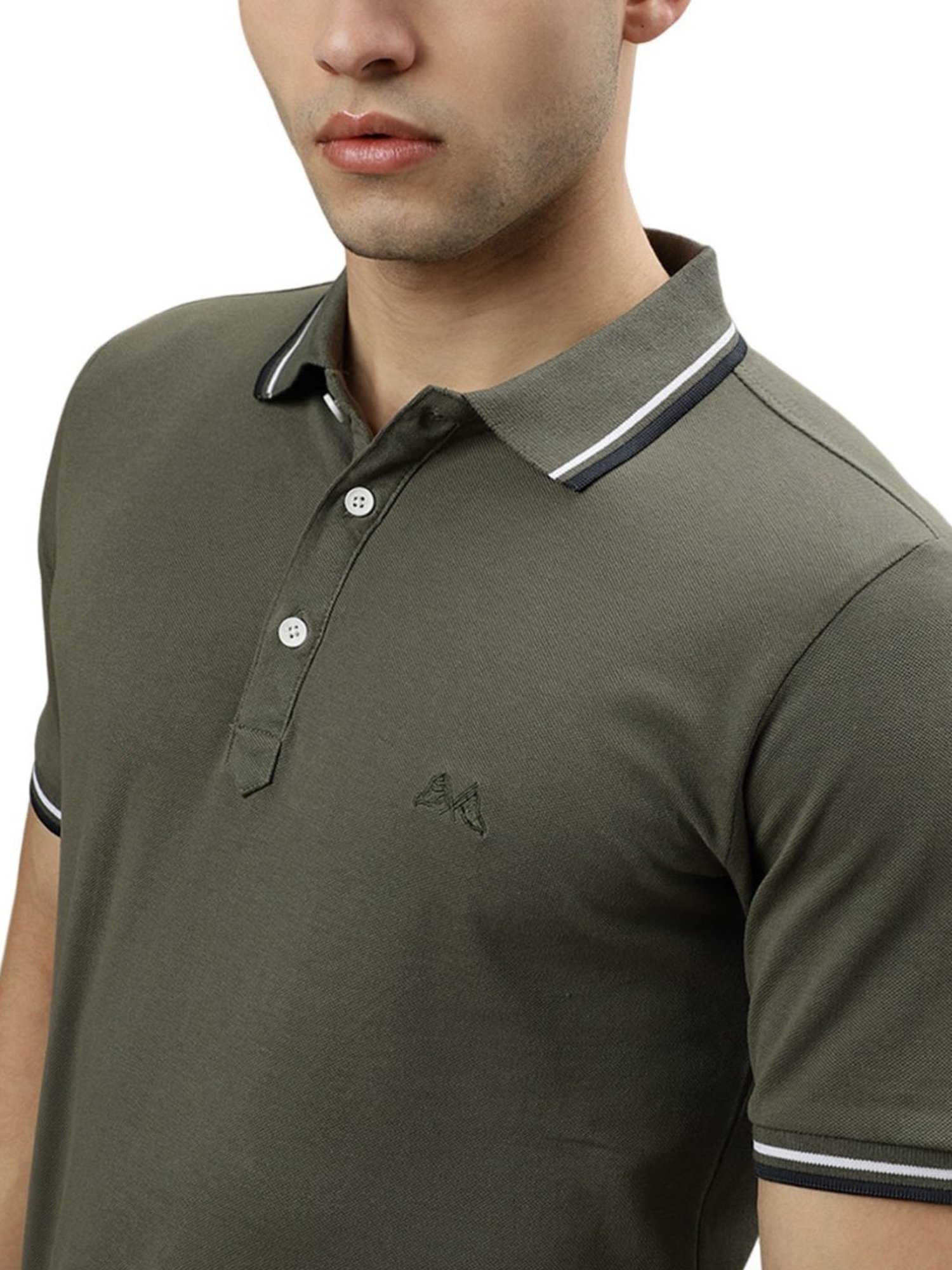 Lindbergh Green Cotton Regular Fit Polo T-Shirt