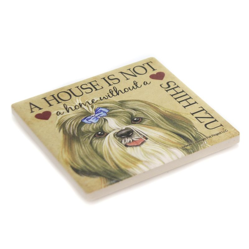Animal 4.0" Shih Tzu Home Cork Back Coaster Easel Sjt Enterprises  -  Coasters