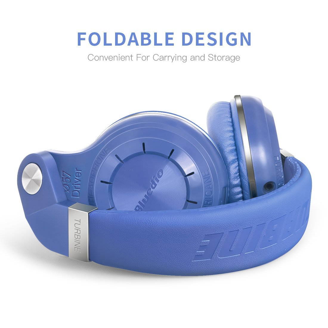 Bluedio T2s Turbine Bluetooth Wireless Stereo Headphones with Microphone 57mm Drivers Rotary Folding(Red)