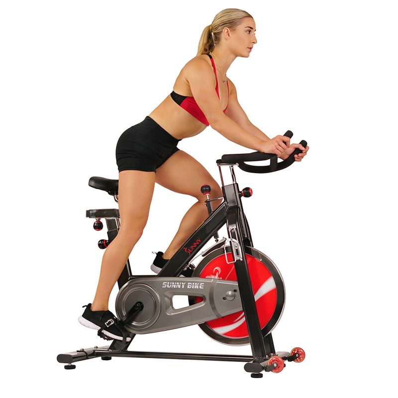 Sunny Health and Fitness Chain Drive Indoor Cycling Bike - Dark Gray