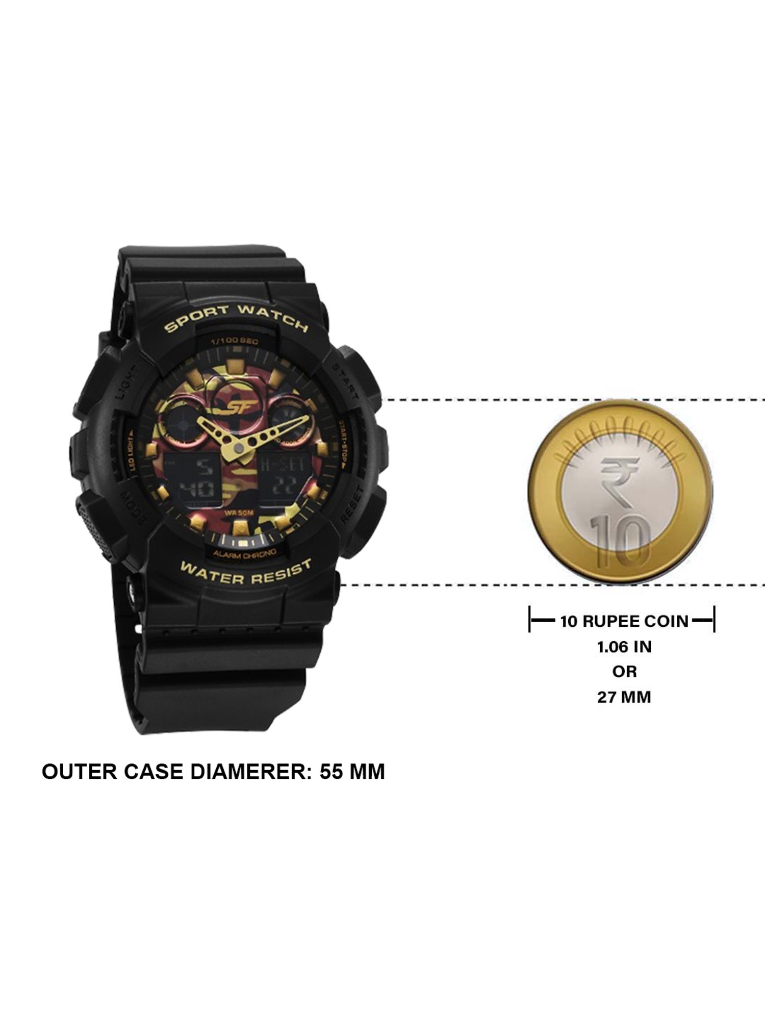 Sonata Fiber 87058PP05 SF Vigour Analog-Digital Unisex Watch