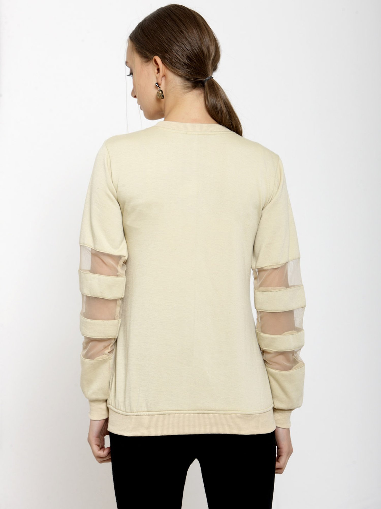 Belle Fille Beige Full Sleeves Sweatshirt