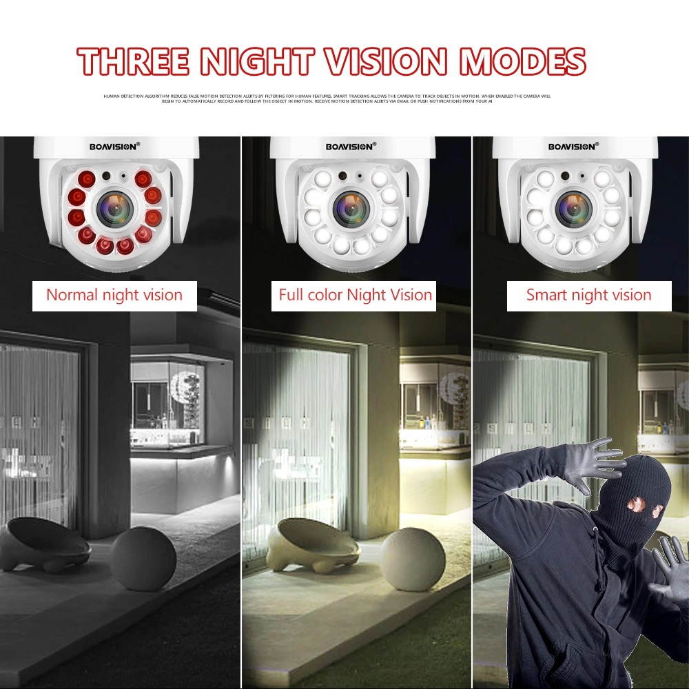 Security Camera Outdoor, Wireless WiFi IP Camera,Motion Detection, auto Tracking,2.4ghz Two Way Talk,HD 1080P pan Tile Full Color Night Vision Waterproof Outdoor Surveillance Boavision HD22M102M