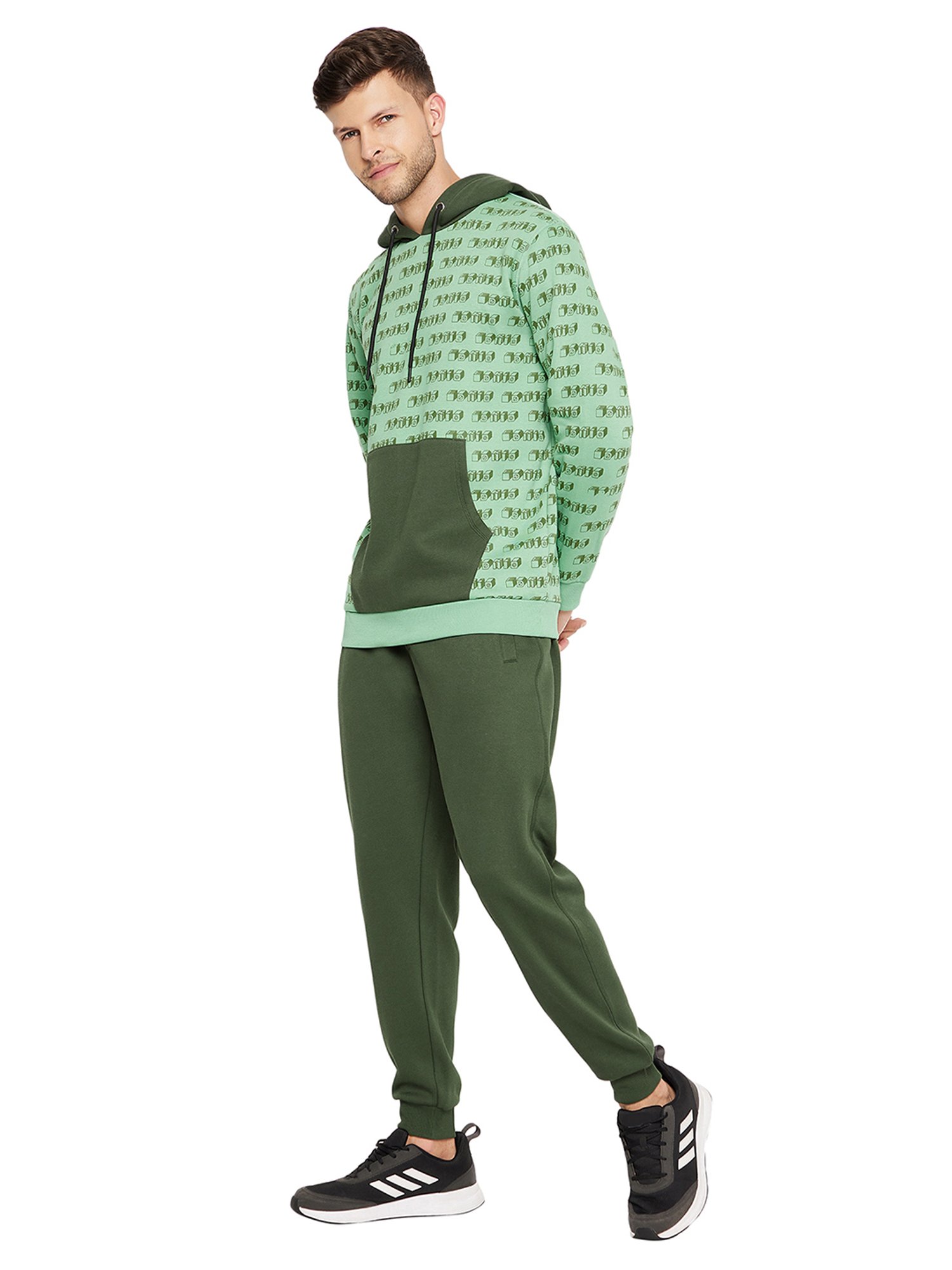 EDRIO Green Regular Fit Tracksuit
