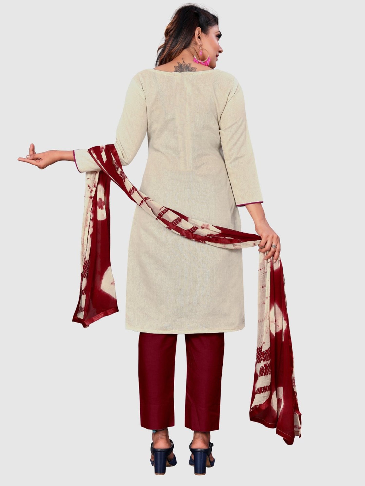 Salwar Studio Red Embroidered Blouse