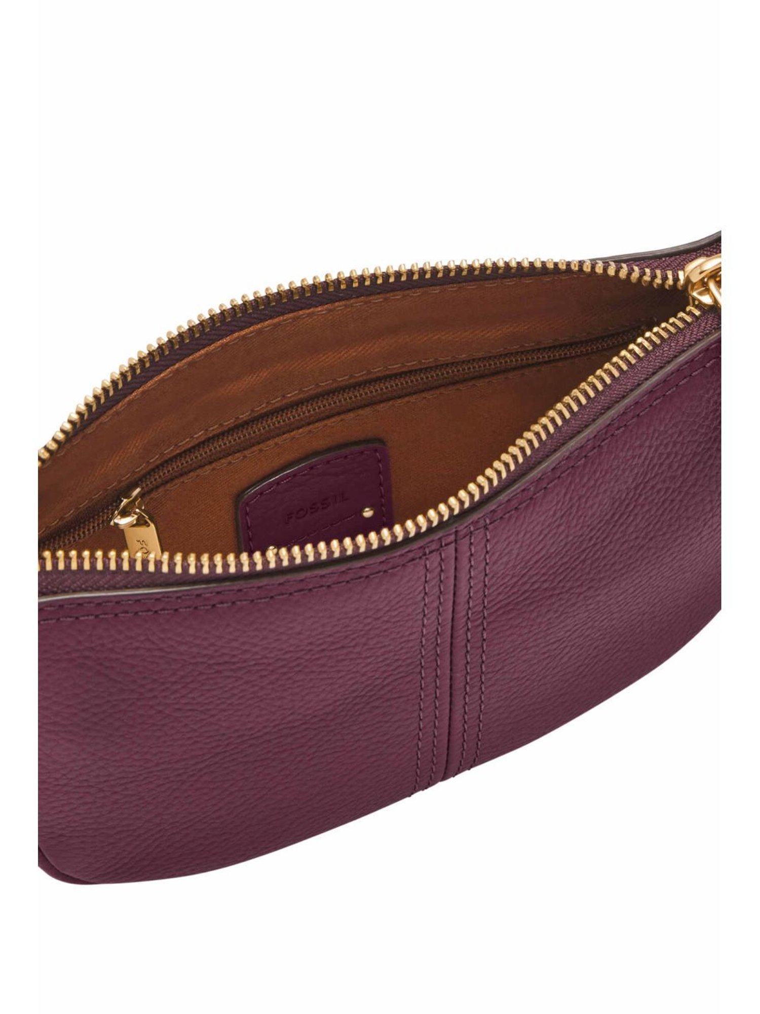 Fossil Purple Solid Shoulder Handbag