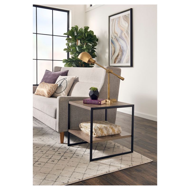 End Table Mixed Material - Gray - ClosetMaid