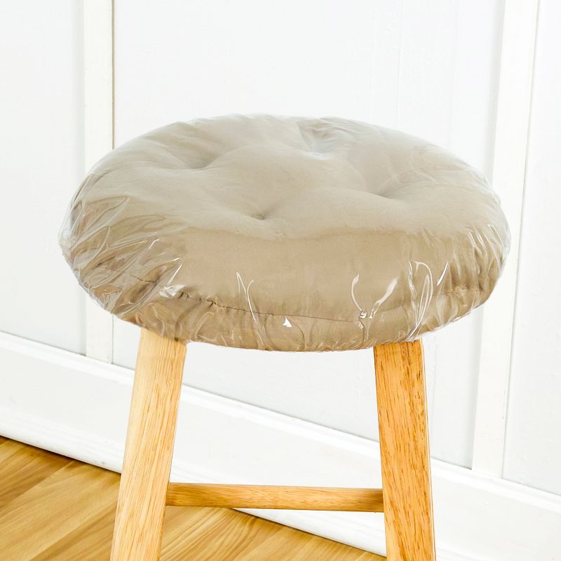 Bar Stool Clear Vinyl Cover Protector Set of 4 - 22" Round - Clear - Elrene Home Fashions