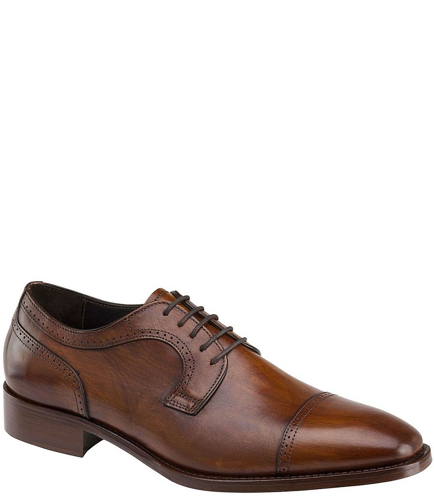 J&M COLLECTION Men's Cormac Calfskin Cap Toe Oxford Dress Shoes