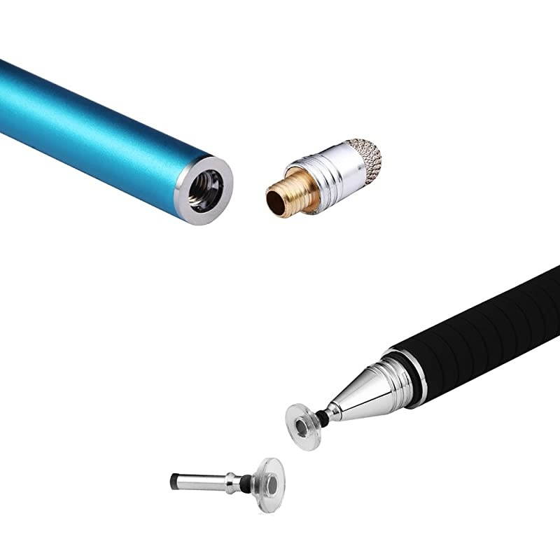2in1 High Precision StylusDisc amp Fiber Tips 2 in 1 Series Extra with 3 Replaceable Tips Compatible with Capacitive Touch Screen Devices Blue