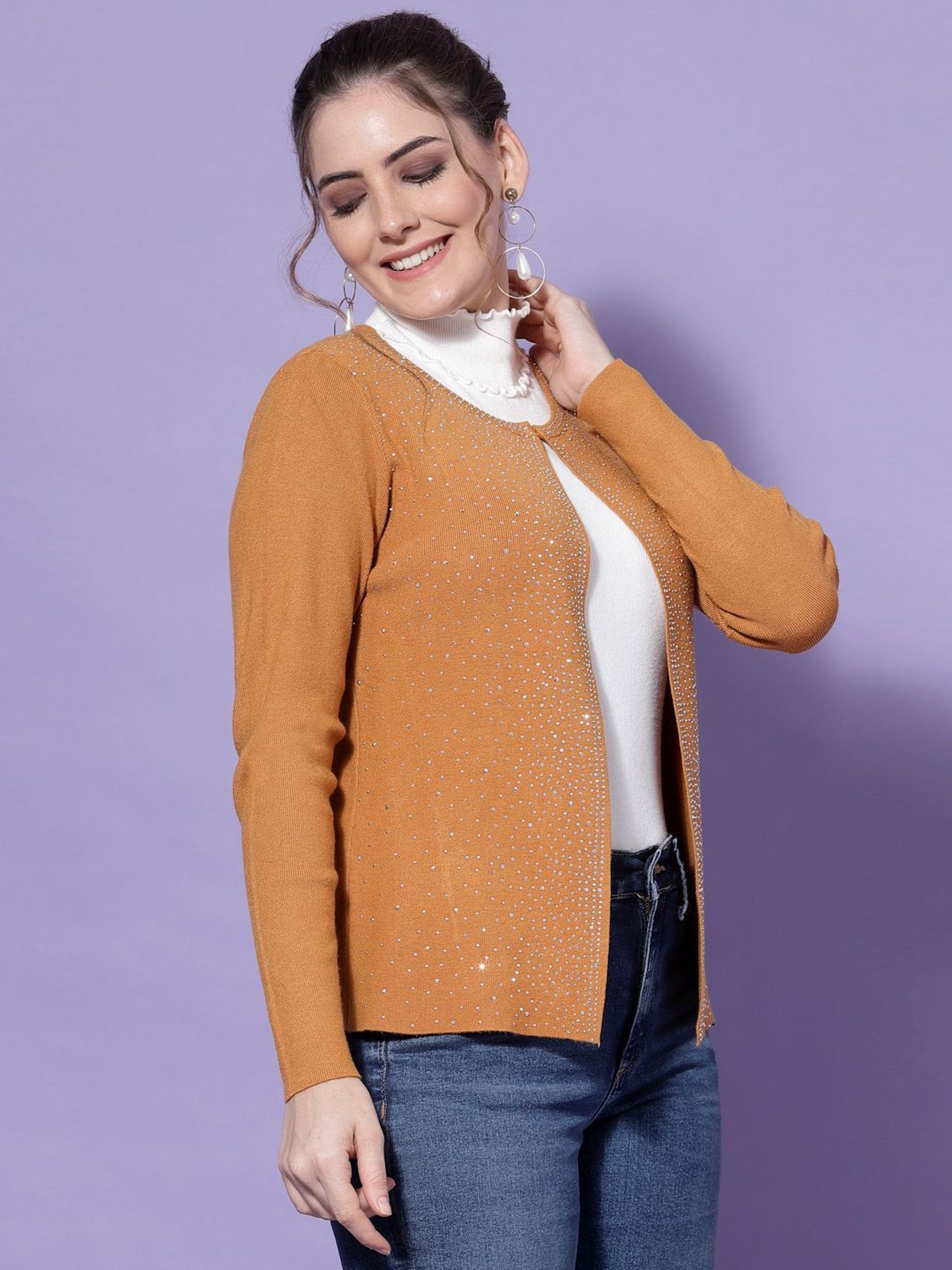 Mafadeny Mustrad Embellished Shrug