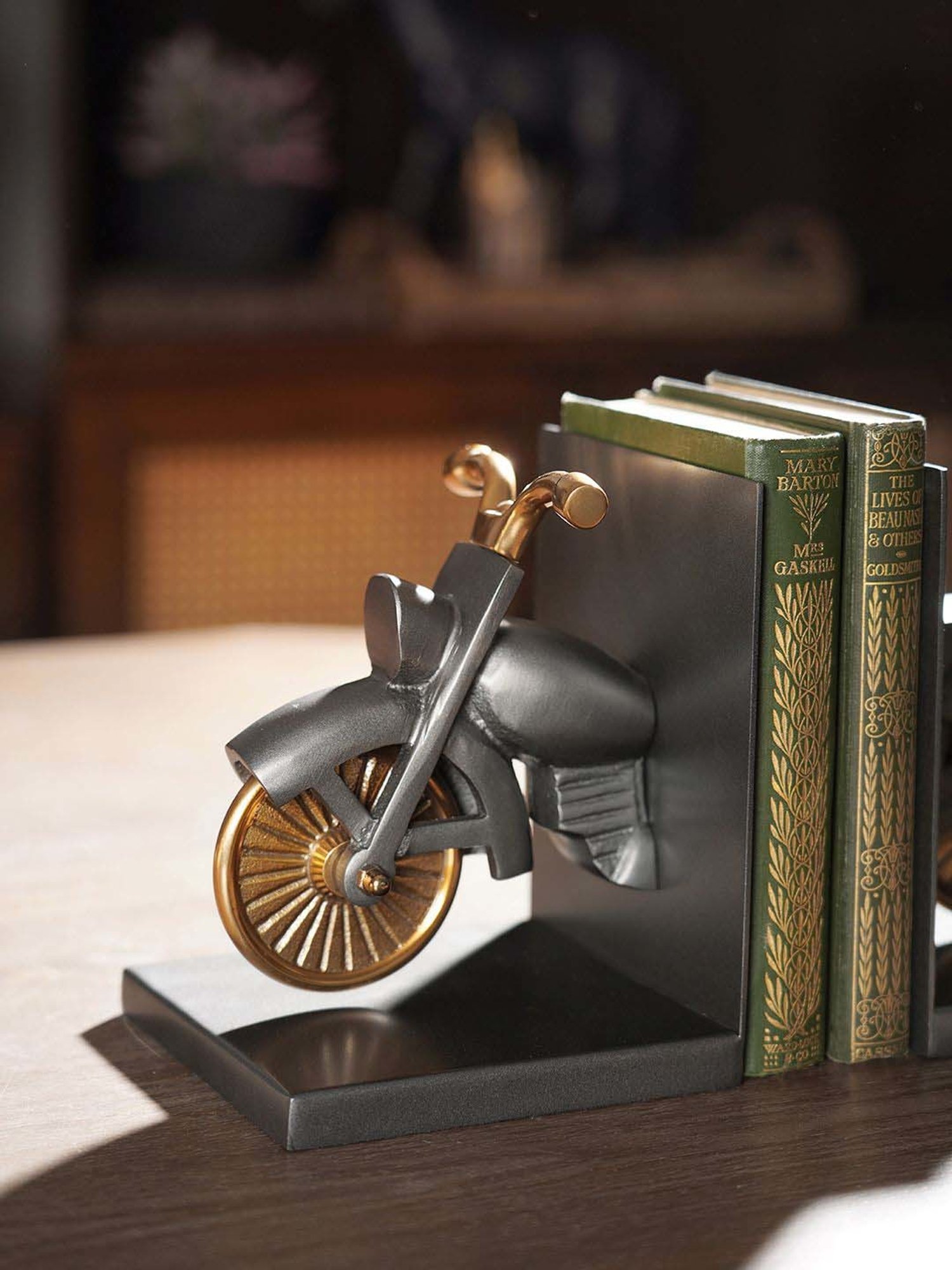 Pure Home and Living Grey Aluminium Decorative Bike Bookend