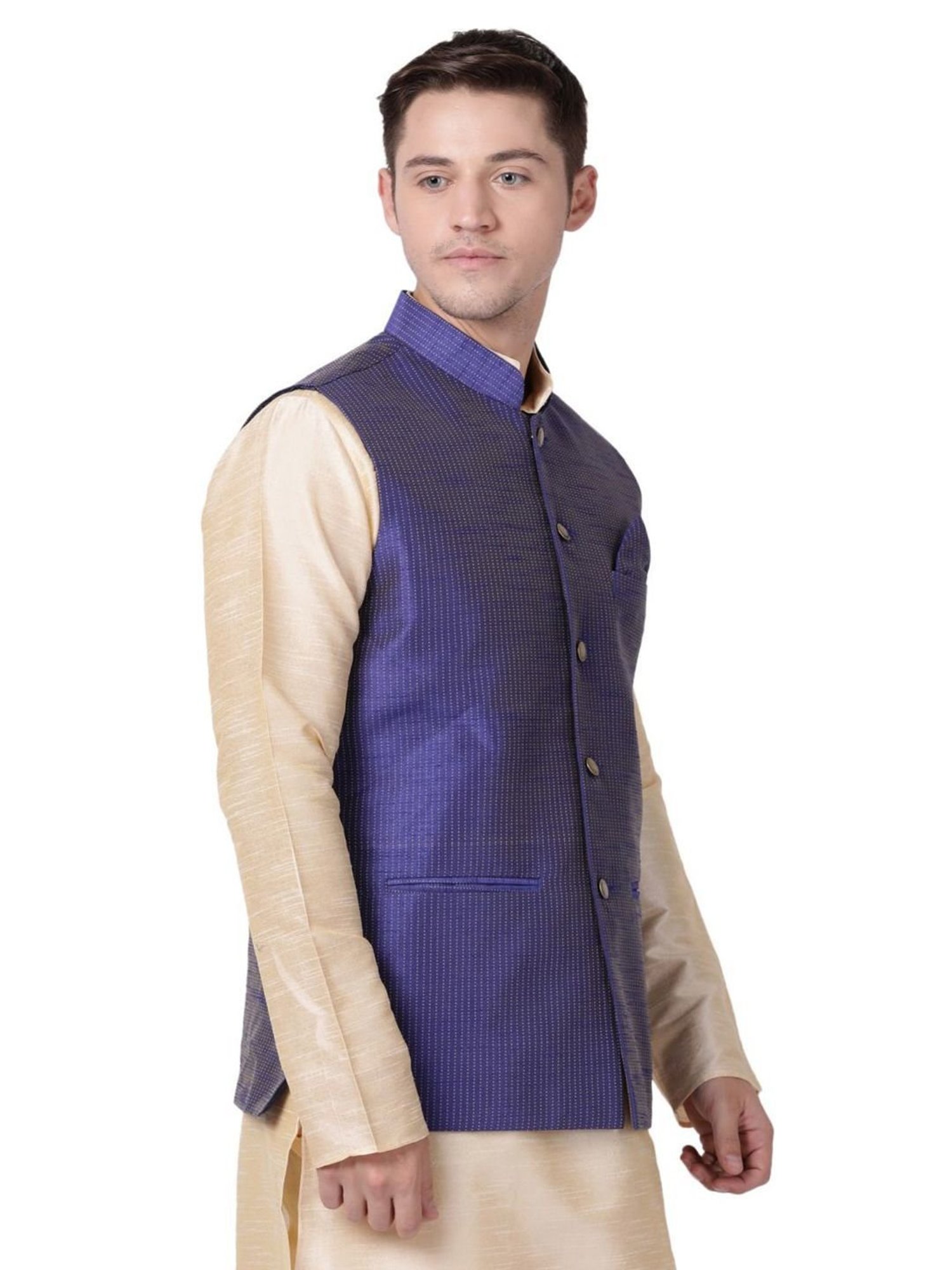 Fabindia Multicolor Regular Fit Printed Cotton Nehru Jacket