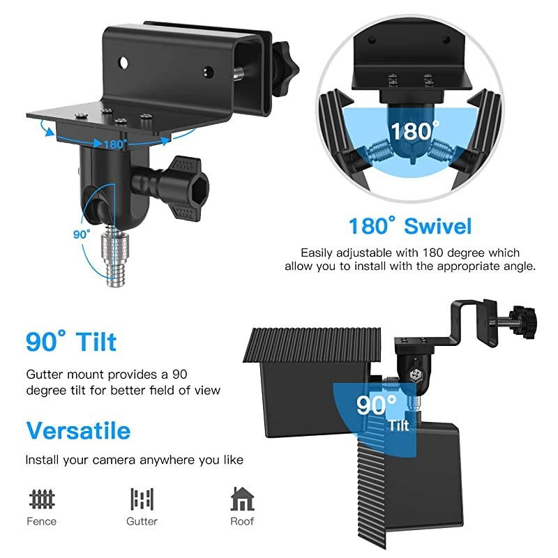 Gutter Mount and Protective Case for Arlo HD CameraBlack 1 Pack by