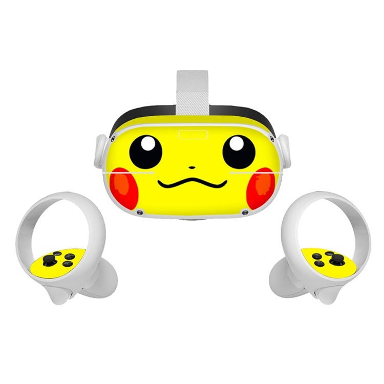 Amify Vinyl Skin Sticker for Oculus Quest 2 VR Headset Controller PVC Decals Cute Cartoon Wrap Cover for Oculus Quest 2 Accessories