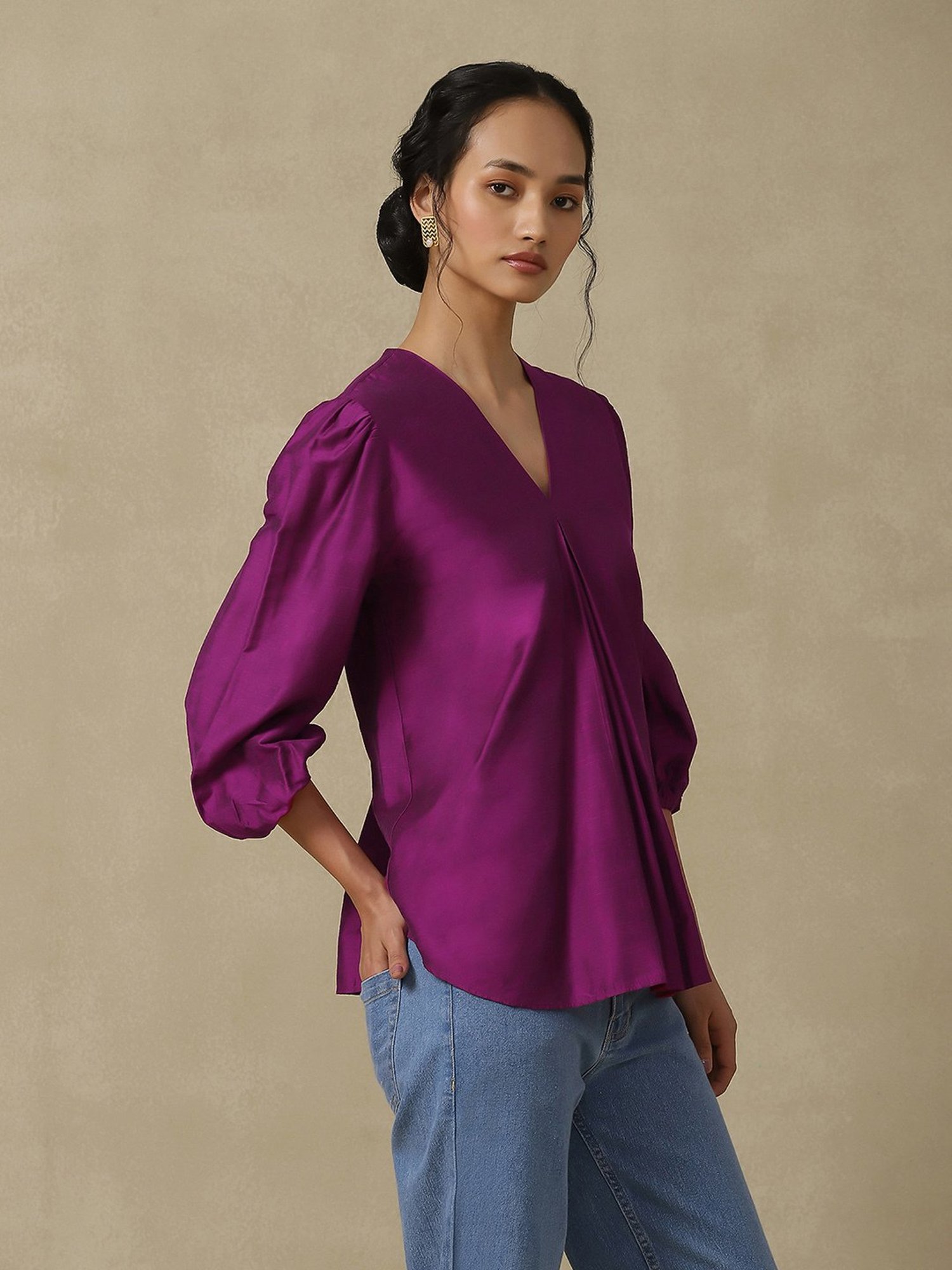 aarke Ritu Kumar Purple Relaxed Fit Top