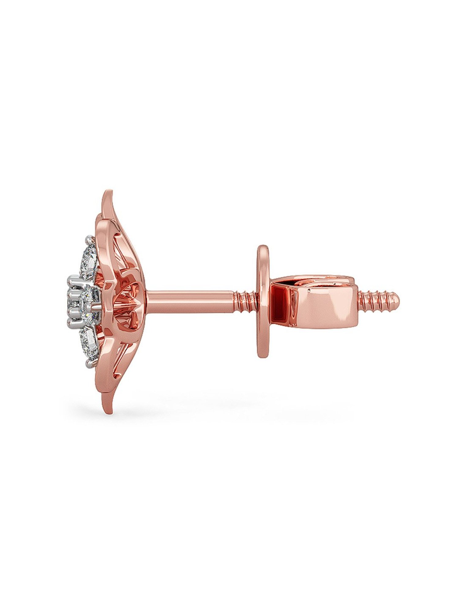 Joyalukkas 18k Rose Gold & Diamond Stud Earrings