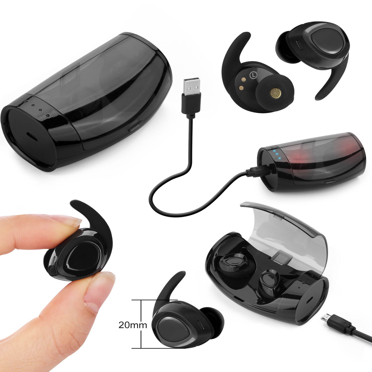 Twins Bluetooth Wireless Earphone Portable Mini Wireless Ear Bud Earphones