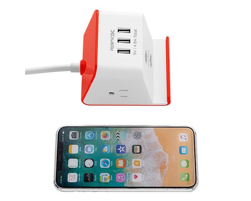 MyDesktop 29W Wireless Charging Stand with 3 USB Ports and 2 Power Outlets