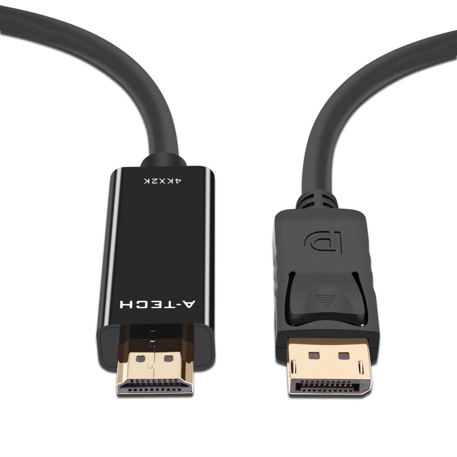 A-technology DisplayPort to HDMI Cable5ft(1.5m),DP to HDMI Cable 4k,1080P Adapter Converter-Black (5ft)