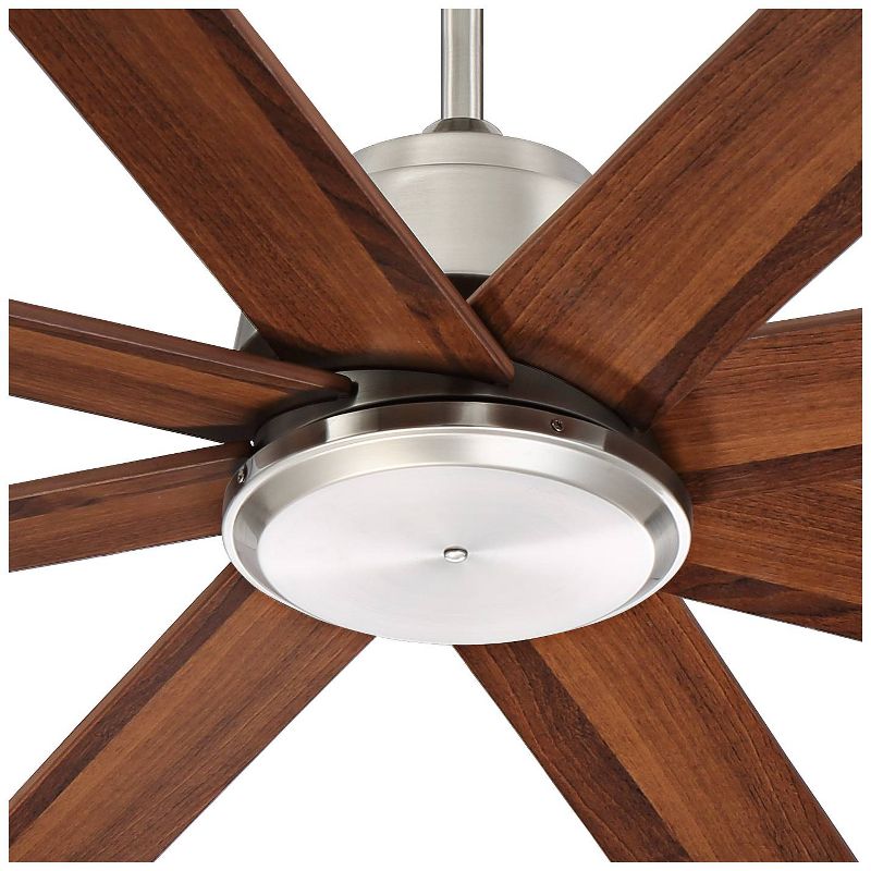 60" Casa Vieja Modern Ceiling Fan with Remote Brushed Nickel Walnut Blades for Living Room Kitchen Bedroom Family Dining