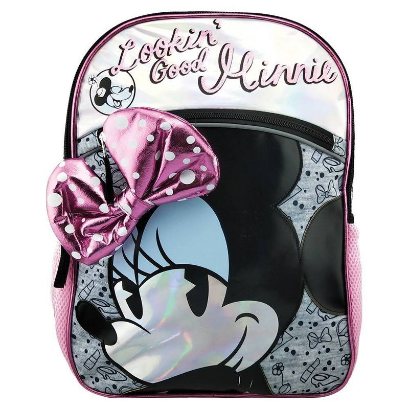 Minnie Mouse Bow 16" Kids' Backpack - Silver Gray