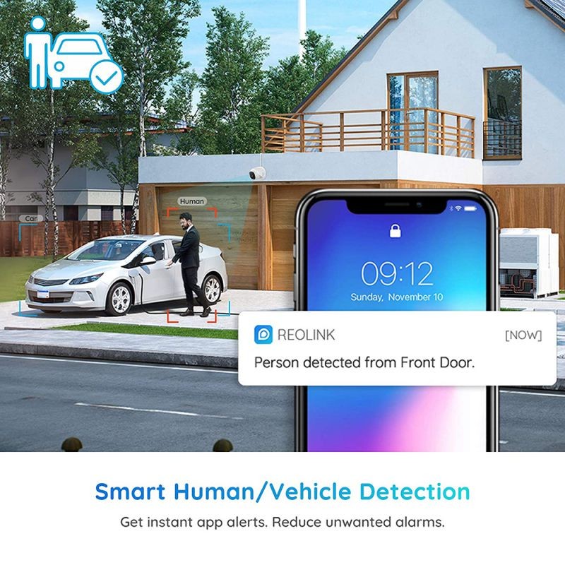 Reolink 8CH 4K Outdoor Security Camera System, 6pcs 8MP Smart Person/Vehicle Detection Wired PoE IP Dome Cameras, 8CH 2TB HDD NVR for 24/7 Recording Remote Access, RLK8-820D6-A