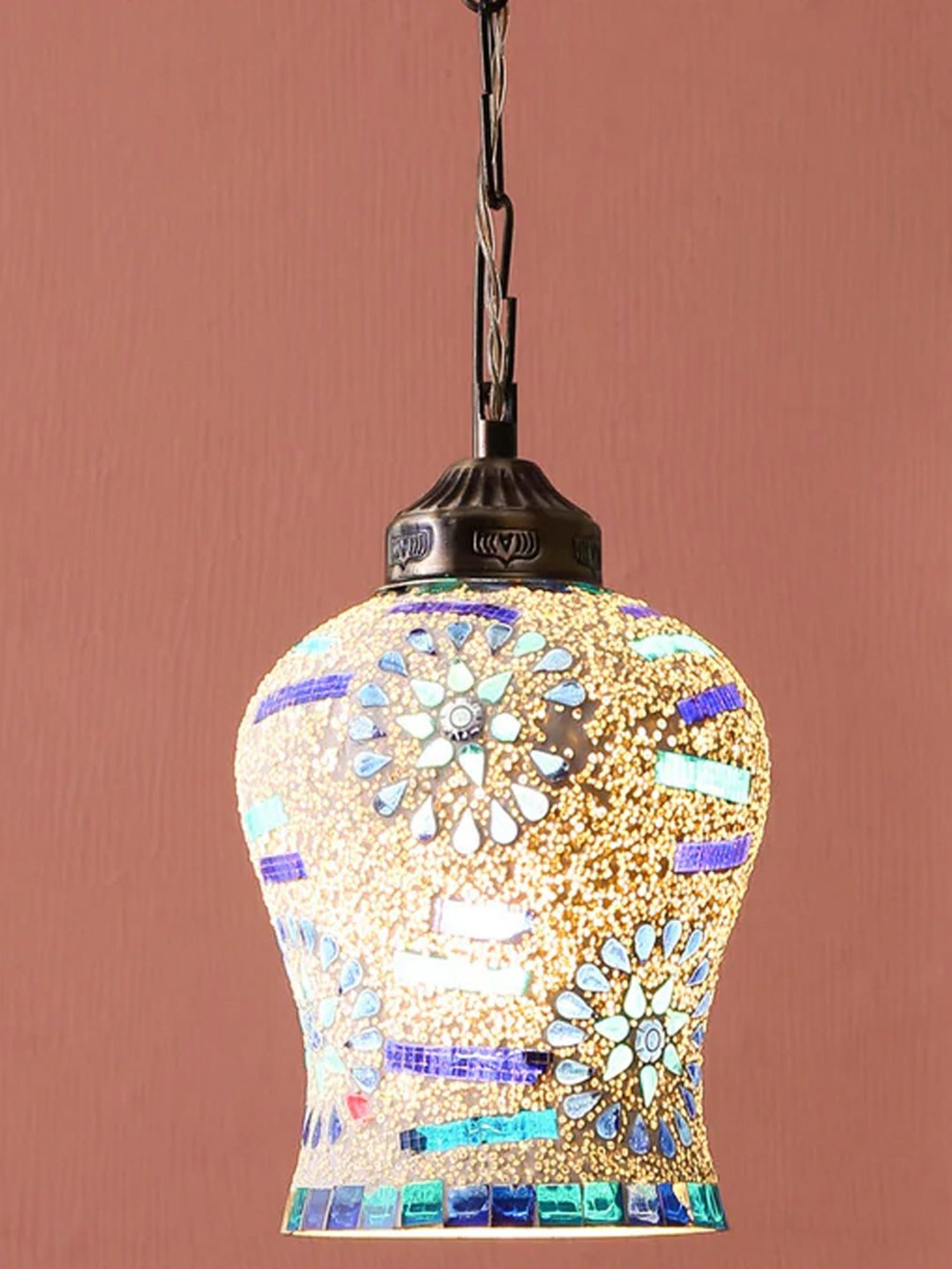 DecorativeRay White & Blue Hanging Light - Set of 1