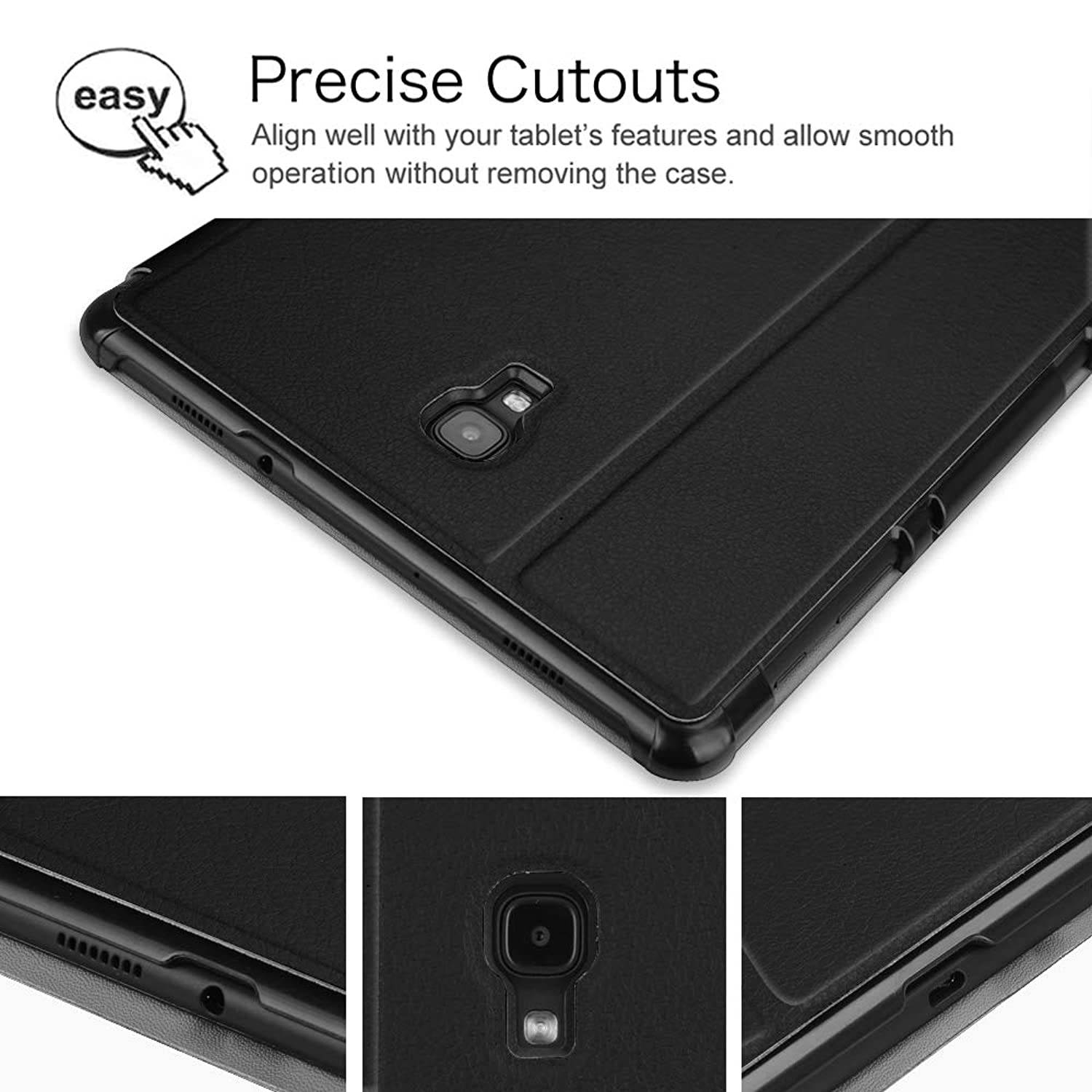 Fintie Case for Samsung Galaxy Tab A 10.5 2018 Model SM-T590/T595/T597, [Slim Shell] Lightweight Multi-Angle Viewing Folio Cover with Auto Sleep/Wake Feature, Black