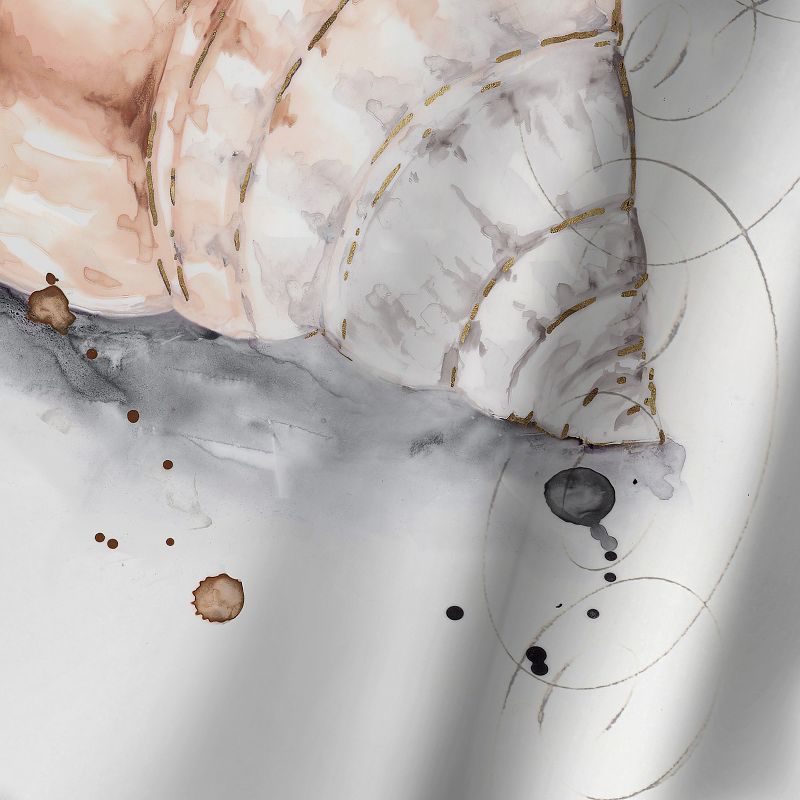 Americanflat Blush Shell I by Pi Creative Art 71" x 74" Shower Curtain