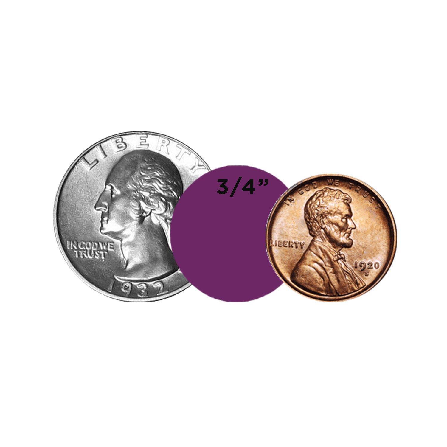 ChromaLabel 3/4 inch Removable Color-Code Dot Labels | 1,000/Dispenser Box (Purple)