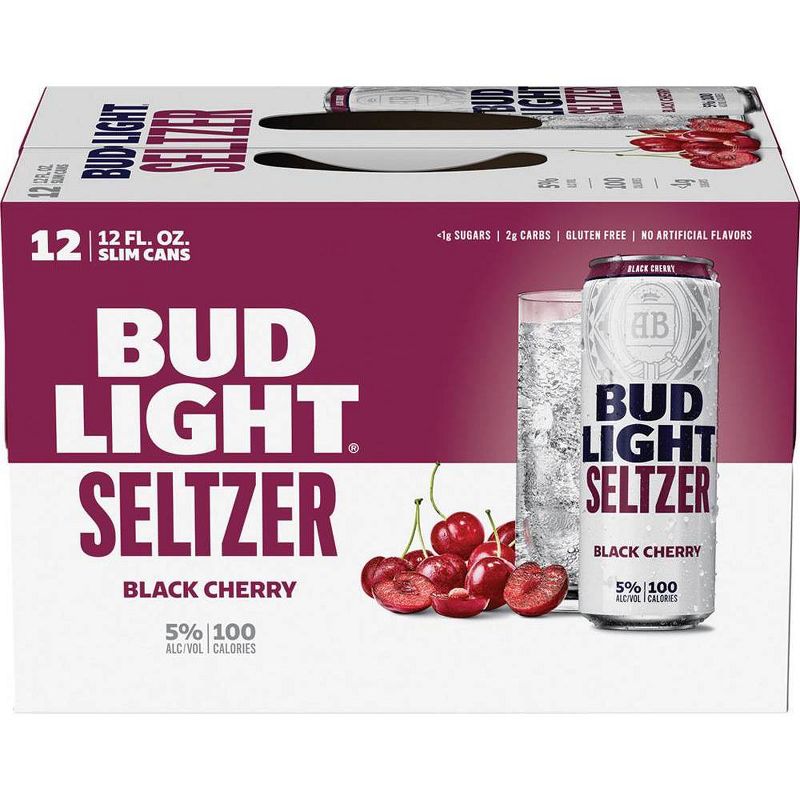 Bud Light Black Cherry Hard Seltzer - 12pk/12 fl oz Slim Cans
