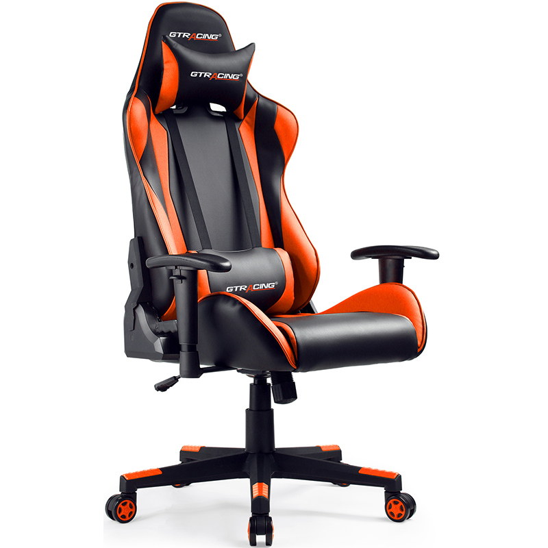 Gaming Chair, Racing Style Computer Desk Chair Padded Armrests Ergonomic Lumbar Support Adjustable Height
